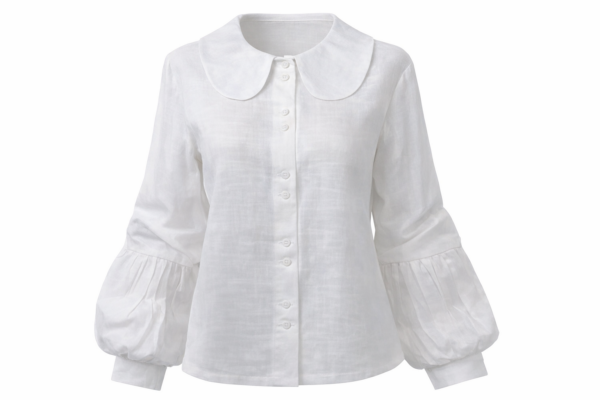 Home Blusa blanca de lino
